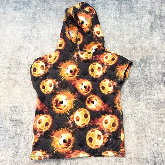 BUMS AND ROSES Blazing Goals NATURAL BAMBOO Hooded T-Shirt & Shorts Set 2T - Picture 2 of 7